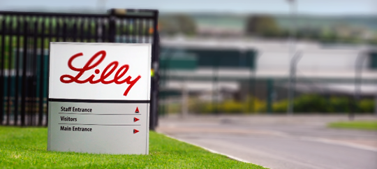 Lilly sign outside Ireland IE43 facility